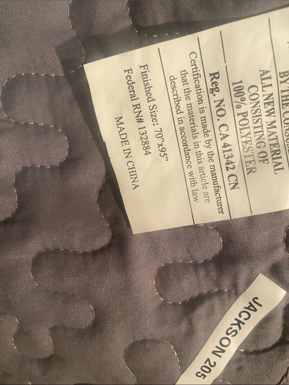 Reversible Quilted Bedding Throw ~ Lavender/ Gray